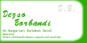 dezso borbandi business card