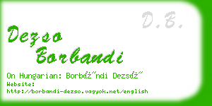 dezso borbandi business card